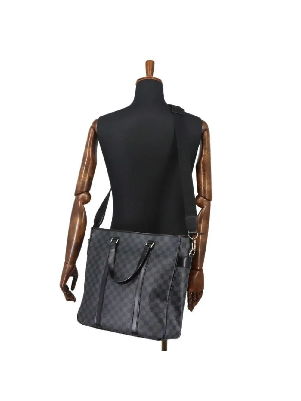 Louis Vuitton Damier Graphite Tadao 2-Way Tote Shoulder Bag Black Gray